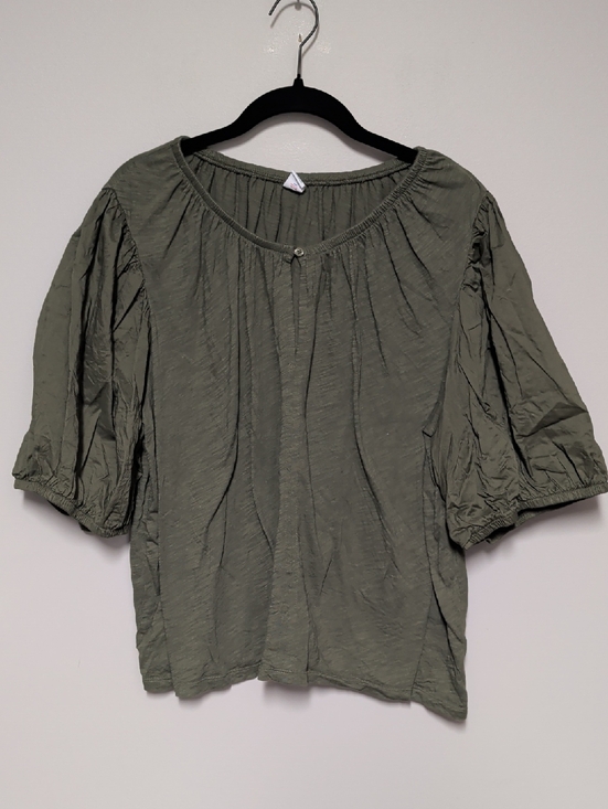 Old Navy Tops - Old Navy Olive Green Puff-Sleeve Peasant Blouse